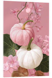 Acrylglasbild Kürbisse mit Blumen - pixelliebe