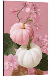 Alubild Kürbisse mit Blumen - pixelliebe