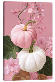 Leinwandbild Kürbisse mit Blumen - pixelliebe