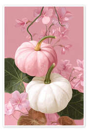 Wandbild Kürbisse mit Blumen - pixelliebe