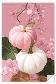 Wandsticker Kürbisse mit Blumen - pixelliebe