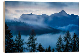 Holzbild Steinernes Meer im Nebel