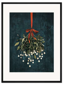 Gerahmter Kunstdruck Weihnachtsmistel