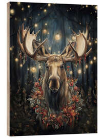 Holzbild Weihnachtselch