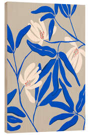 Holzbild Blau und Weiß - treechild