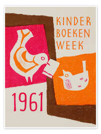 Poster Birds and Book - Boekenweek