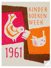 Wandsticker Birds and Book - Boekenweek
