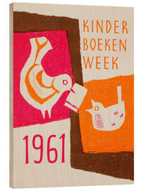 Holzbild Birds and Book - Boekenweek