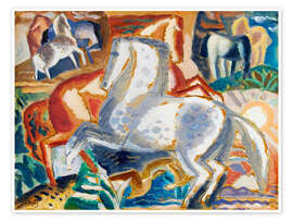 Poster Landschaft und Pferde