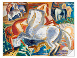 Wandsticker Landschaft und Pferde