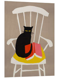 Hartschaumbild Schwarze Katze und Buch - Boekenweek