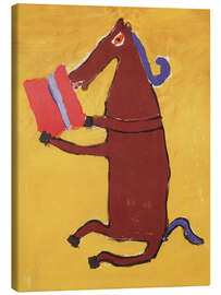 Leinwandbild Pferd und Buch - Boekenweek