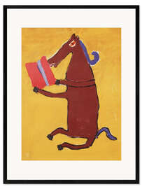 Gerahmter Kunstdruck Pferd und Buch - Boekenweek