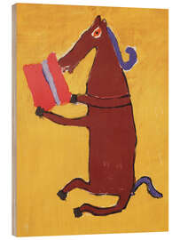 Holzbild Pferd und Buch - Boekenweek