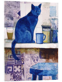 Acrylglasbild Die blaue Katze