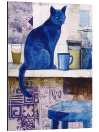 Alubild Die blaue Katze
