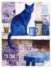 Wandsticker Die blaue Katze