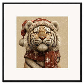 Gerahmter Kunstdruck Der gemütliche Tiger