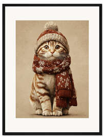 Gerahmter Kunstdruck Gemütliche Schnurrhaare - DejaReve