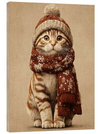 Holzbild Gemütliche Schnurrhaare