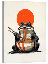 Leinwandbild Nudel Frosch