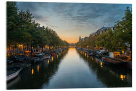 Acrylglasbild Romantischer Abend auf einem Amsterdamer Kanal - George Pachantouris