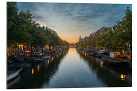 Alubild Romantischer Abend auf einem Amsterdamer Kanal - George Pachantouris