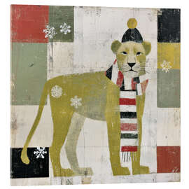 Acrylglasbild Wintermode für die Löwin