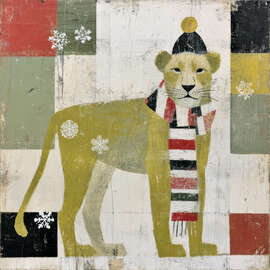 Magnettafel Wintermode für die Löwin