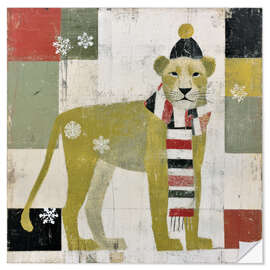 Wandsticker Wintermode für die Löwin