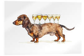 Acrylglasbild Dackel Sekttransport - Jörg Gamroth