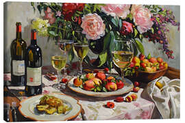 Leinwandbild Gedeckter Tisch