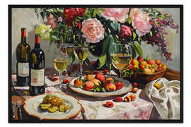 Gerahmter Kunstdruck Gedeckter Tisch