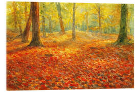 Acrylglasbild Herbstwaldbäume mit roten und gelben Blättern - Natalie Bruns