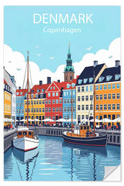 Wandsticker Copenhagen Travel Art