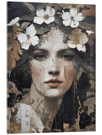 Acrylglasbild Vintage Blumenporträt