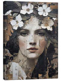 Leinwandbild Vintage Blumenporträt