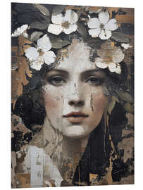 Hartschaumbild Vintage Blumenporträt