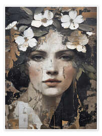 Poster Vintage Blumenporträt