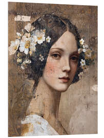 Hartschaumbild Vintage Frauenporträt