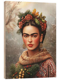 Holzbild Fridas Winterporträt
