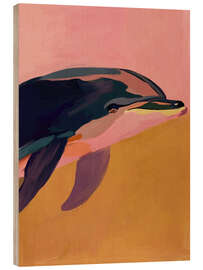 Holzbild Terracotta-Delphin - ThingDesign