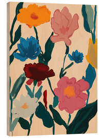 Holzbild Blühen in Farbe