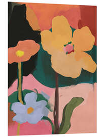 Hartschaumbild Blumensonnenuntergang