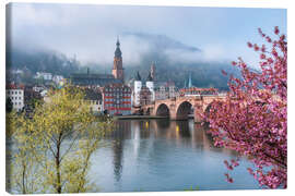 Leinwandbild Frühling an der Alten Brücke in Heidelberg - Jan Christopher Becke
