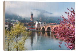 Holzbild Frühling an der Alten Brücke in Heidelberg - Jan Christopher Becke