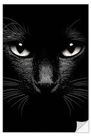 Wandsticker Schwarze Katze Nahaufnahme - Gen Z