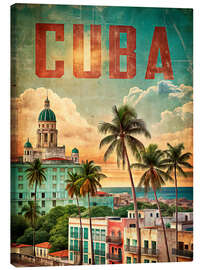 Leinwandbild Kuba Vintage Reisekunst - nobelart