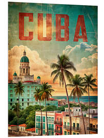 Hartschaumbild Kuba Vintage Reisekunst