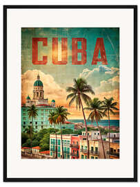 Gerahmter Kunstdruck Kuba Vintage Reisekunst